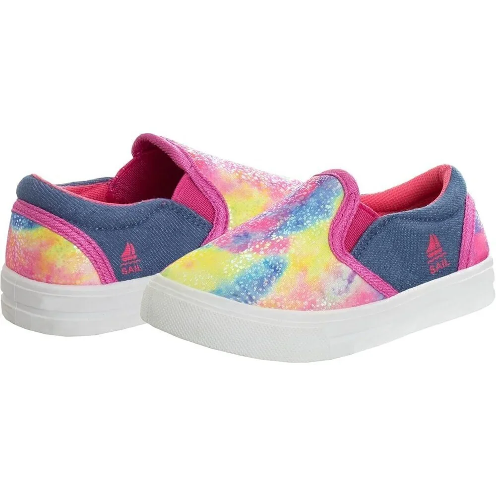 Sail Girl's Slip on Light-Weight Walking Sneakers Pink Toddler Size 5 Shoes